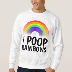 Jag bajsar regnbågar Roliga T-shirts Lång Ärmad Tröja
