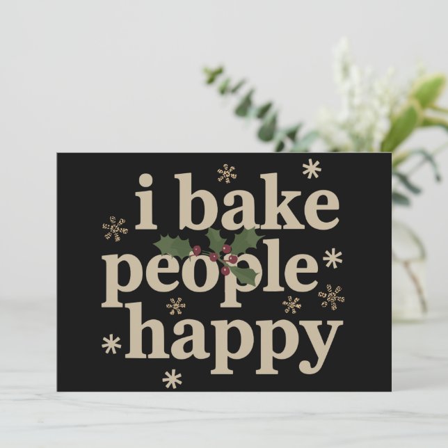 Jag bakar människor glada Cupcake & Cookie Baklag  Julkort (Stående Fram)