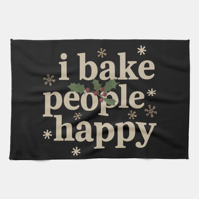 Jag bakar människor glada Cupcake & Cookie Baklag  Kökshandduk (Horisontell)