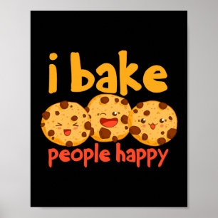 Jag Bake People Lycklig Baker Cookie Poster