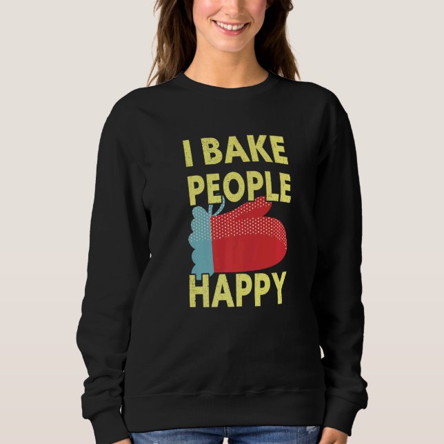 Jag Bake People Lycklig Baking Baker T Shirt (Framsida)