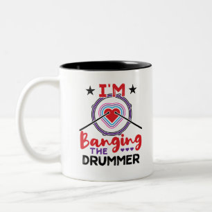 Jag bangar Drummer Funny Maka Girlkompis Två-Tonad Mugg