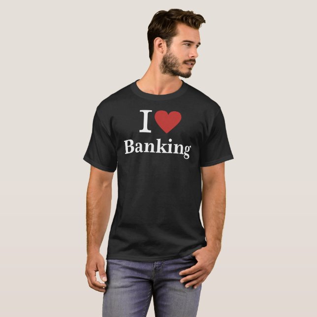 Jag ❤️ Bank for Employee ANPASSNINGSBAR Manar T Shirt (Hel framsida)