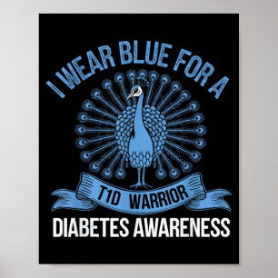 Jag bär blå ärt Diabetesmedvetenhet Poster