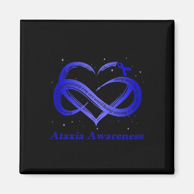 Jag bär blått för Ataxia Awareness Warrior  Magnet (Framsidan)