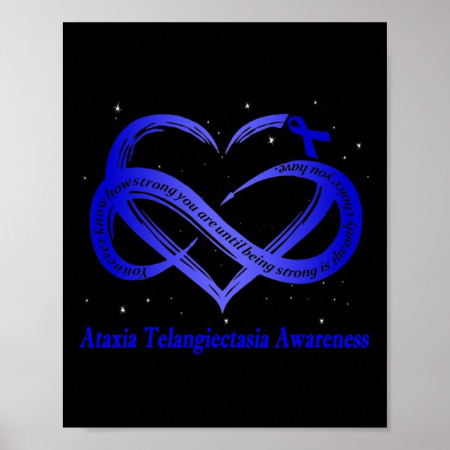 Jag bär blått för Ataxia Telangiectasia Awareness  Poster (Framsidan)
