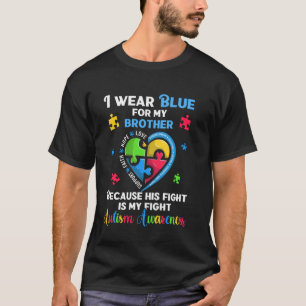 Jag bär blått för min bror Autism Tröjor, Rolig Au T Shirt