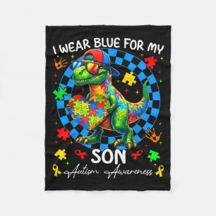 Jag bär blått för min sons stolthet Autismmedvetan Fleecefilt