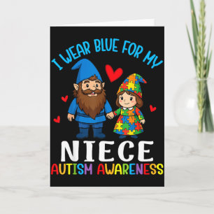 Jag bär blått för min systerdotter Autism Medveten Kort