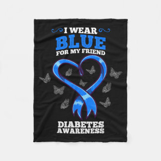 Jag Bär Blått För Min Vän Diabetesmedvetenhet Fleecefilt