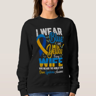 Jag bär blått och gult för min fru Downs syndrom A T Shirt