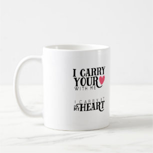 jag bär din hjärta med mig rosa hjärta kaffemugg