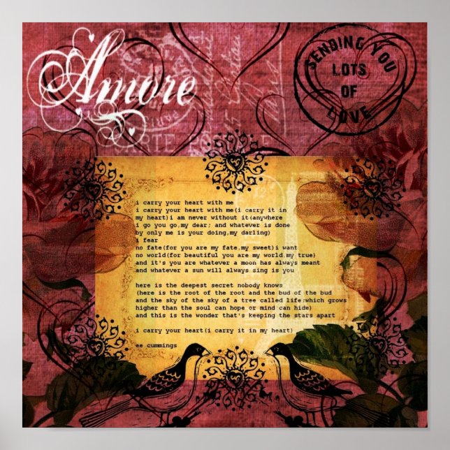 Jag bär ditt hjärteoriginalutskrift av blandad med poster (Framsidan)