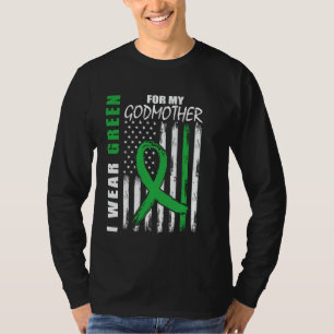 Jag bär grön Gudmor Njur Sjukdom Medvetenhet Pr T Shirt
