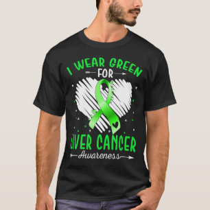 Jag bär grönt för levercancer medvetenhet t shirt