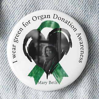 Jag bär grönt för medvetenhet om organdonation Fot Knapp