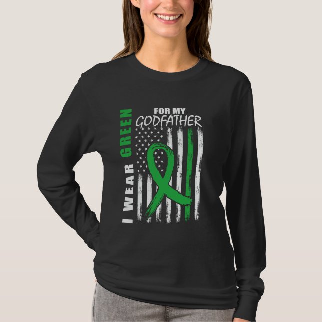 Jag bär grönt för min farbror för att uppmärksamma t shirt (Framsida)