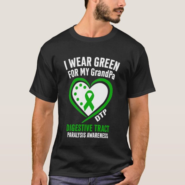 Jag bär grönt för min farfar DTP medvetenhet T Shirt (Framsida)