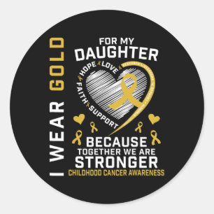 Jag bär guld för min dotter Barncancer Förälder Runt Klistermärke