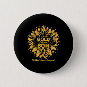 Jag bär guld för min son - Guld Solros Barn Knapp