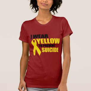 Jag bär gult för att förhindra självmord t-shirt