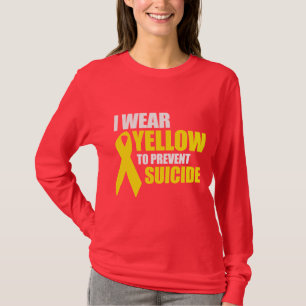 Jag bär gult för att förhindra självmord - tee shirt