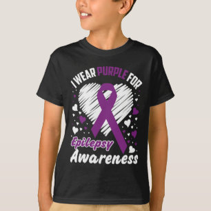 Jag bär lila för epilepsimedvetenhet t shirt