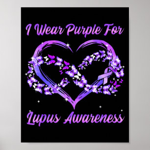 Jag bär lila för lupus medvetenhet krigare fighter poster