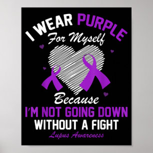 Jag bär lila för mig själv Lupus Medvetenhet Hjärt Poster