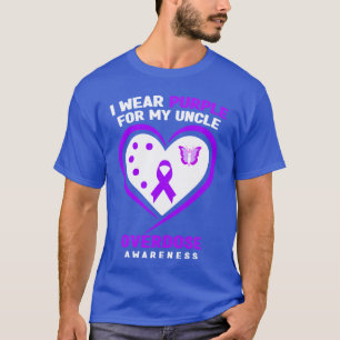 Jag bär lila för min farbrors överdosmedvetenhet l t shirt