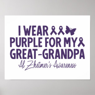 Jag bär lila för min farfar Alzheimer-medveten Poster