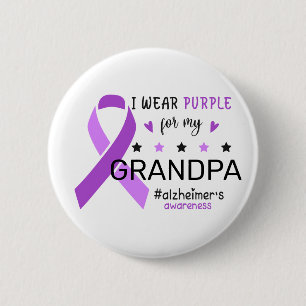 Jag Bär Lila För Min Mormor Alzheimer Medvetenhet Knapp