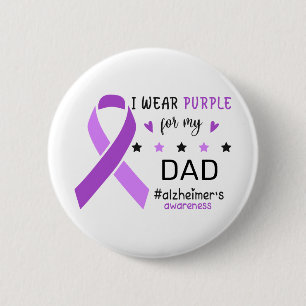 Jag Bär Lila För Min Pappa Alzheimers Medvetenhet Knapp
