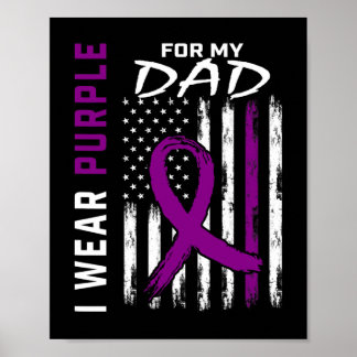 Jag bär lila för min pappa Bukspottkörtelcancer Me Poster