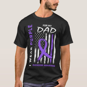 Jag bär lila för min pappa överdosmedvetande Ameri T Shirt