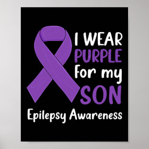 Jag bär lila för min son Epilepsi Medvetenhet Epil Poster