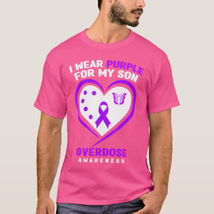 Jag bär lila för min sons överdosmedvetenhet 2 t shirt