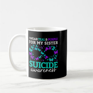 Jag bär lila och teal för systerprevention kaffemugg