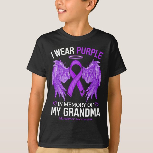 Jag bär lila till minne av farmor Heimerheimer Aw T Shirt (Framsida)