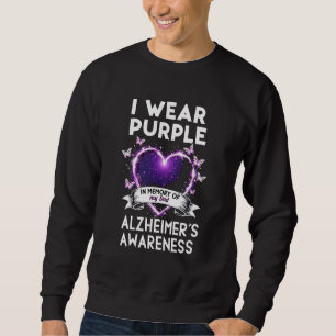 Jag bär lila till minne av min pappa Alzheimer Lång Ärmad Tröja