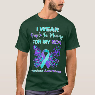 Jag bär lila till minne av min son för ökad medvet t shirt