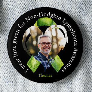 Jag bär Limegrön medvetenhetsfoto Knapp