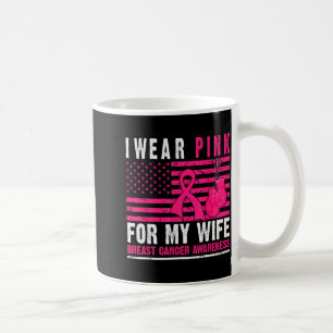 Jag bär Nk för min fru bröstcancer make cancer Kaffemugg