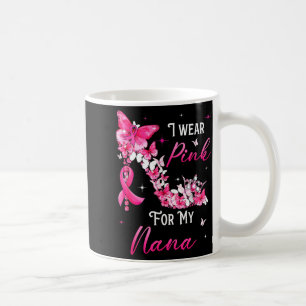 Jag bär Nk för min Nana Bröstcancer Band Stöd G Kaffemugg