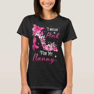 Jag bär Nk för mitt Nanny Bröstcancerband Stöd T Shirt