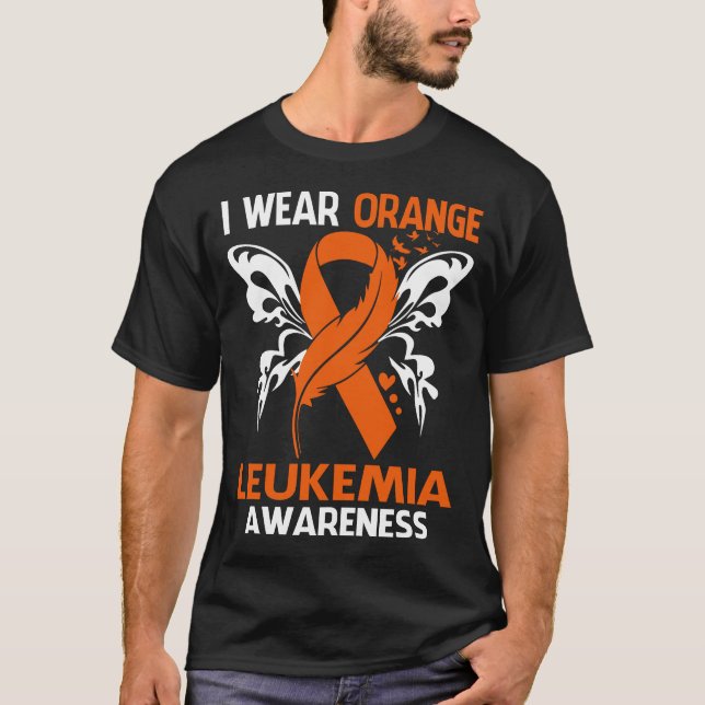Jag bär orange för leukemiupplysning t shirt (Framsida)