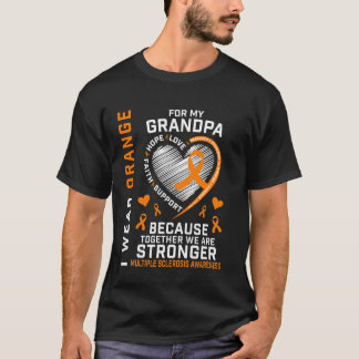 Jag bär orange för min farfar Multipel skleros Med T Shirt