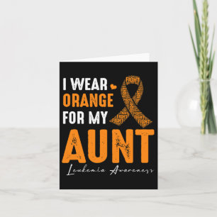 Jag bär orange för min faster Leukemi cancer match Kort