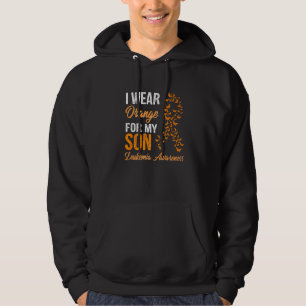 Jag bär orange för min son Leukemi medvetenhet ban Hoodie