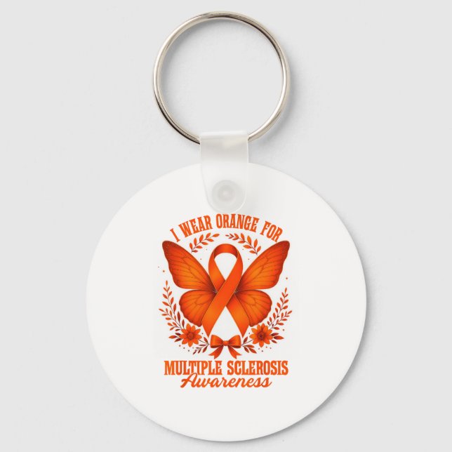 Jag bär orange för MS-medvetande  Nyckelring (Framsida)